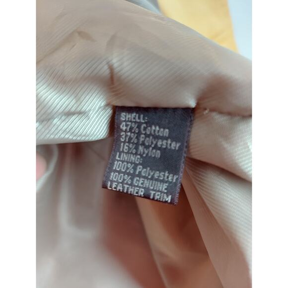 Mckenzie Tribe Men's Yellow Trench Coat With Brown Leather Collar Trim Sz XL - Picture 12 of 13